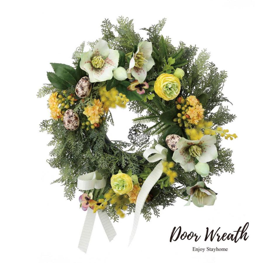 リース イースタースプリング イースター アートフラワー フェイクグリーン 人工観葉植物 造花 おしゃれ かわいい 店舗装飾 インテリア 花 屋外 Fbcm0009 恵月人形本舗 通販 Yahoo ショッピング