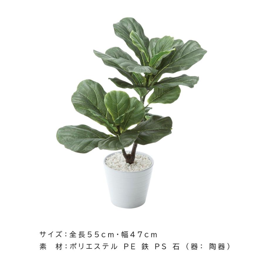 人工観葉植物 父の日 屋外 フェイクグリーン リアル 観葉植物 父の日 屋外 造花 カシワバゴムポット 鉢付 インテリア おしゃれ 55cmの画像