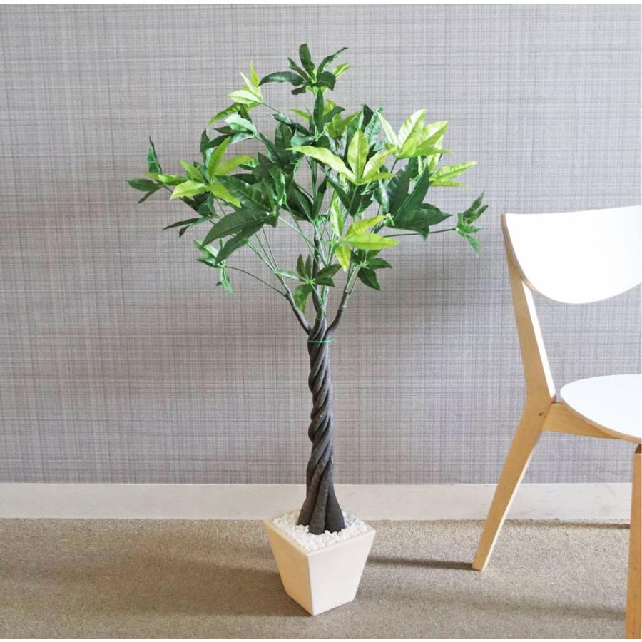 観葉植物 フェイクグリーン 人工観葉植物 パキラ  パキラポット ツリー 陶器 造花 おしゃれ ツリー 店舗装飾 鉢付 フェイク グリーン インテリア 110cm 屋外の画像