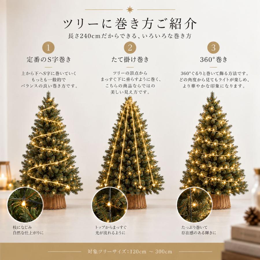 クリスマスツリー オーナメント 飾り LED ライト milkyway グリーン