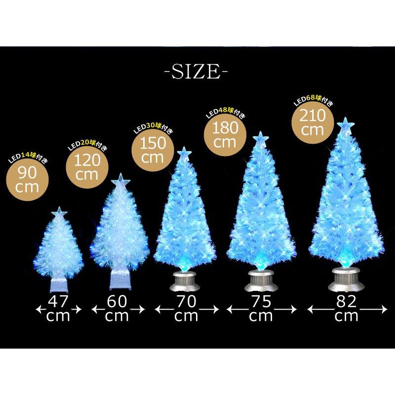 クリスマスツリー 180cm 北欧 おしゃれ パールファイバーツリーブルーLED48球付 ヌードツリー 飾り_3