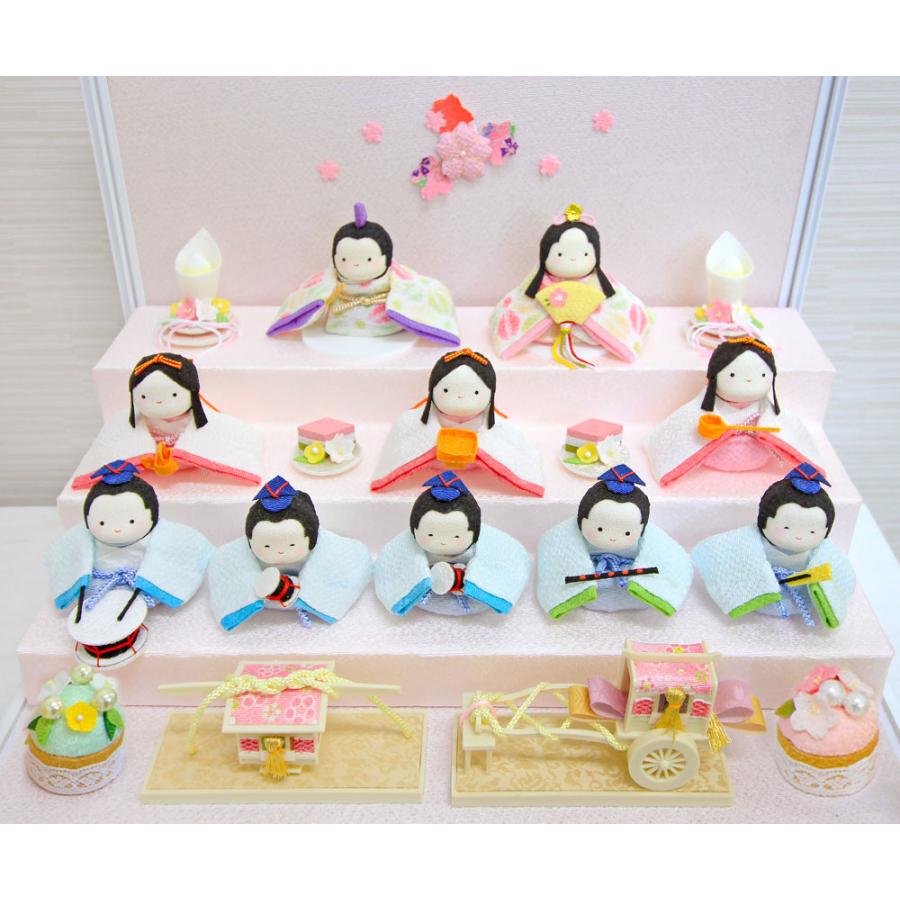 アクリルケース かわいい 雛人形 ピンク フォトフレーム付き 雛人形ケース入り飾りセット【P88304】インターネット店だけ