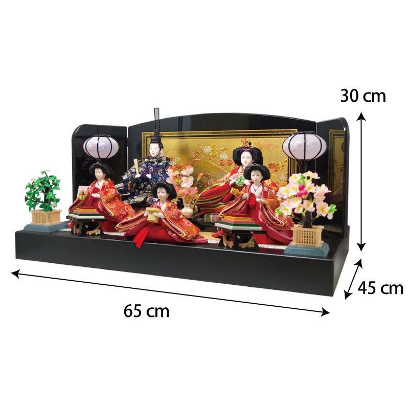 雛人形 ひな人形 五人平飾り コンパクト 雛 親王飾り : 恵月人形本舗