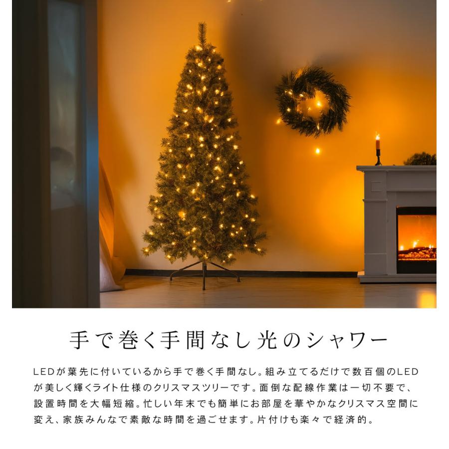 クリスマスツリー ハーフツリー ハーフ LED付き 北欧 おしゃれ Spruce
