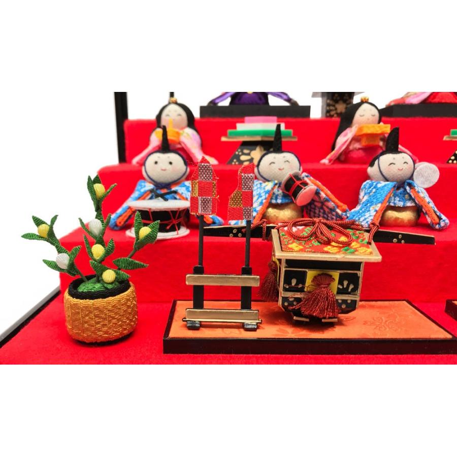 雛人形 リュウコドウ ひな人形 コンパクト ちりめん 10人 十人ケース