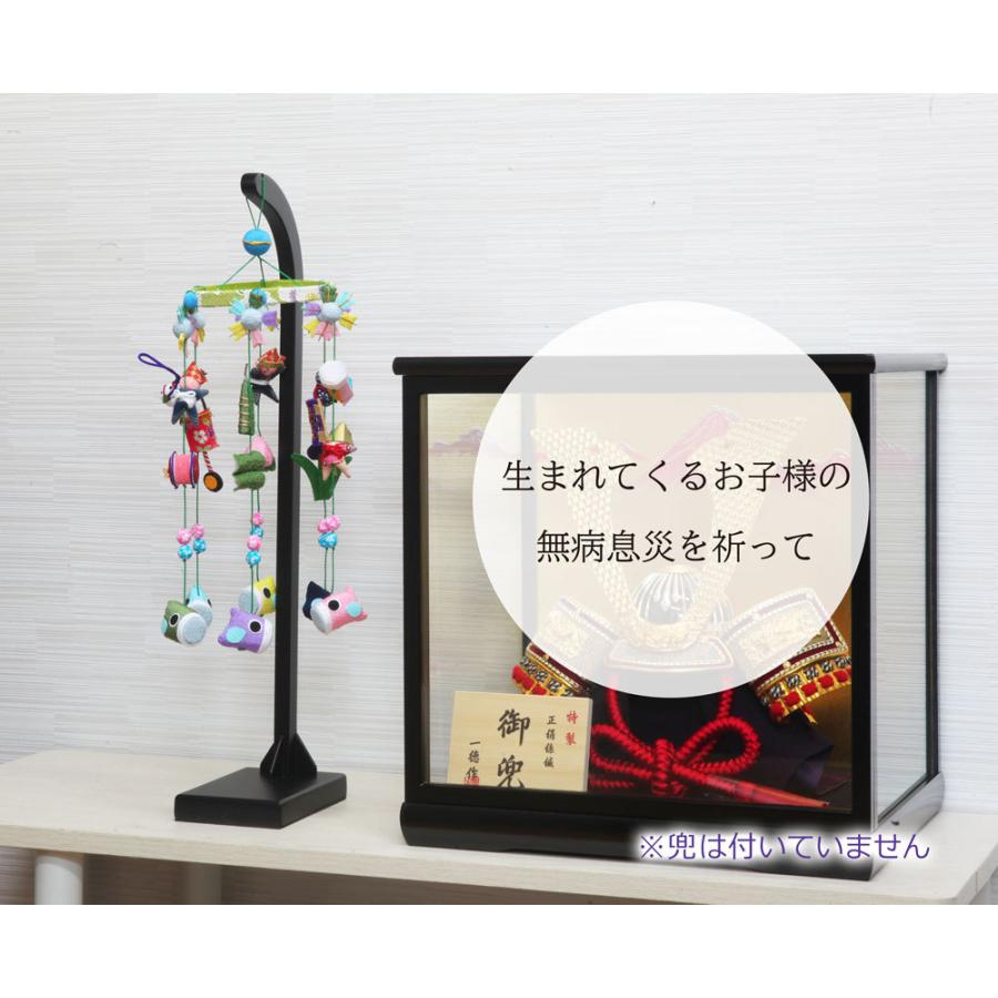 五月人形 吊るし飾り 兜 おしゃれ かわいい コンパクト ちりめん : 恵