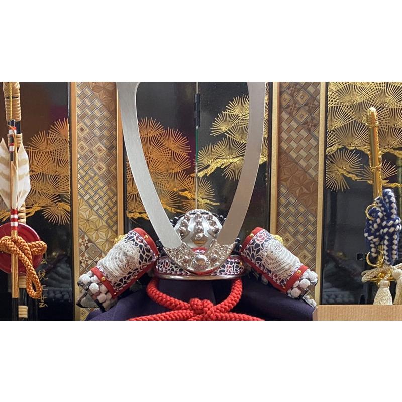 五月人形 兜飾り収納飾 加藤良作 1/4号 針松（寄木細工） 2024-yb092 幅38cm_7