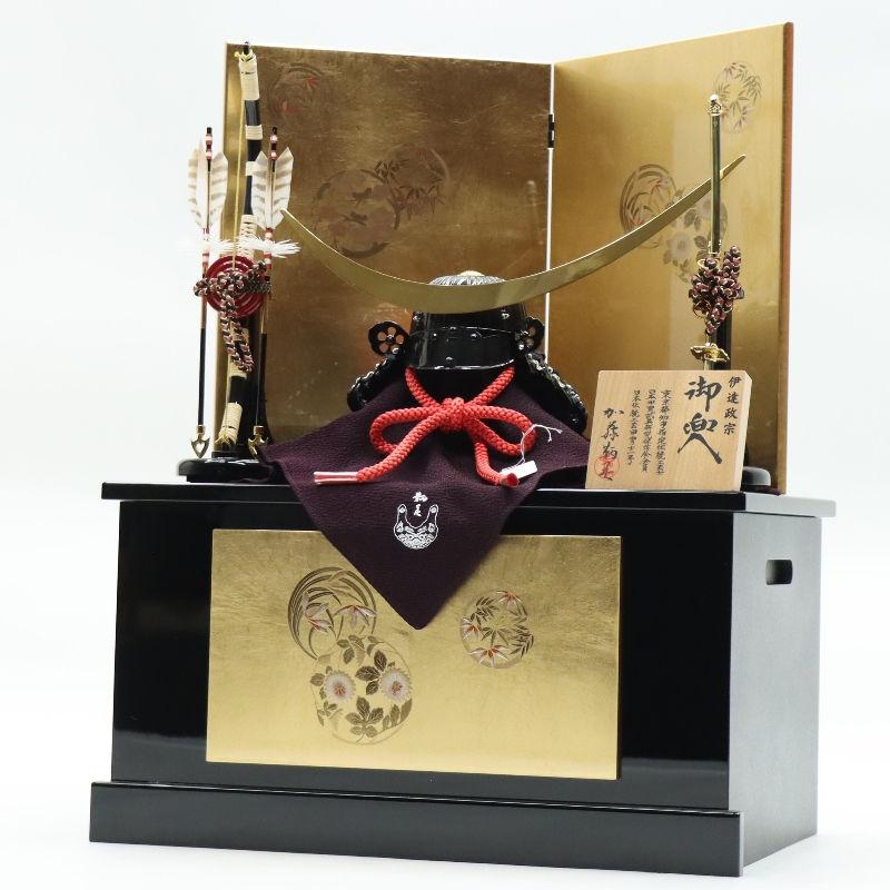 五月人形 兜飾り収納飾 加藤鞆美作 1/3号 伊達政宗 四君子 2024-yb094 幅45cm_4