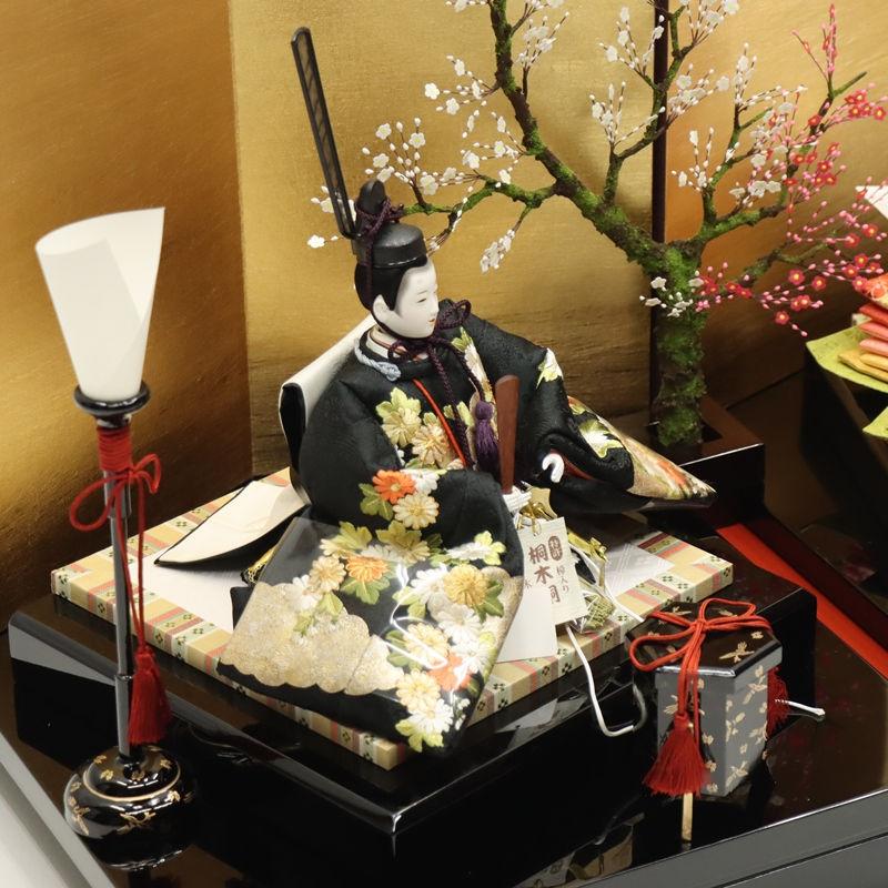 雛人形 親王平飾り 朱音 松寿 京十番 親王 金彩京刺繍 セパレート 2024-yg041 幅77cm 平飾