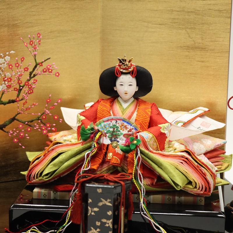 雛人形 親王平飾り 朱音 松寿 京十番 親王 金彩京刺繍 セパレート 2024-yg041 幅77cm 平飾
