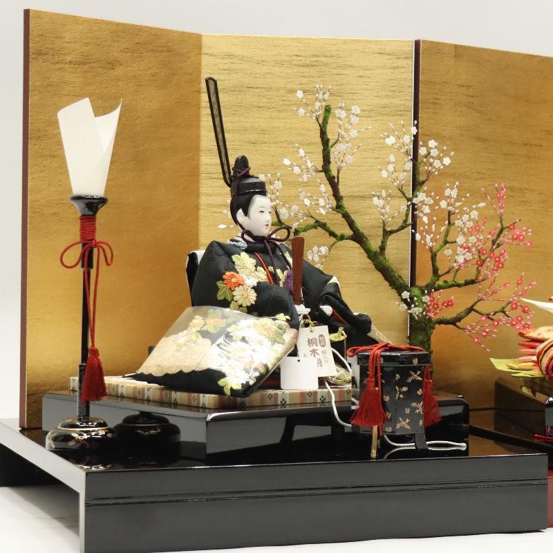 雛人形 親王平飾り 朱音 松寿 京十番 親王 金彩京刺繍 セパレート 2024-yg041 幅77cm 平飾