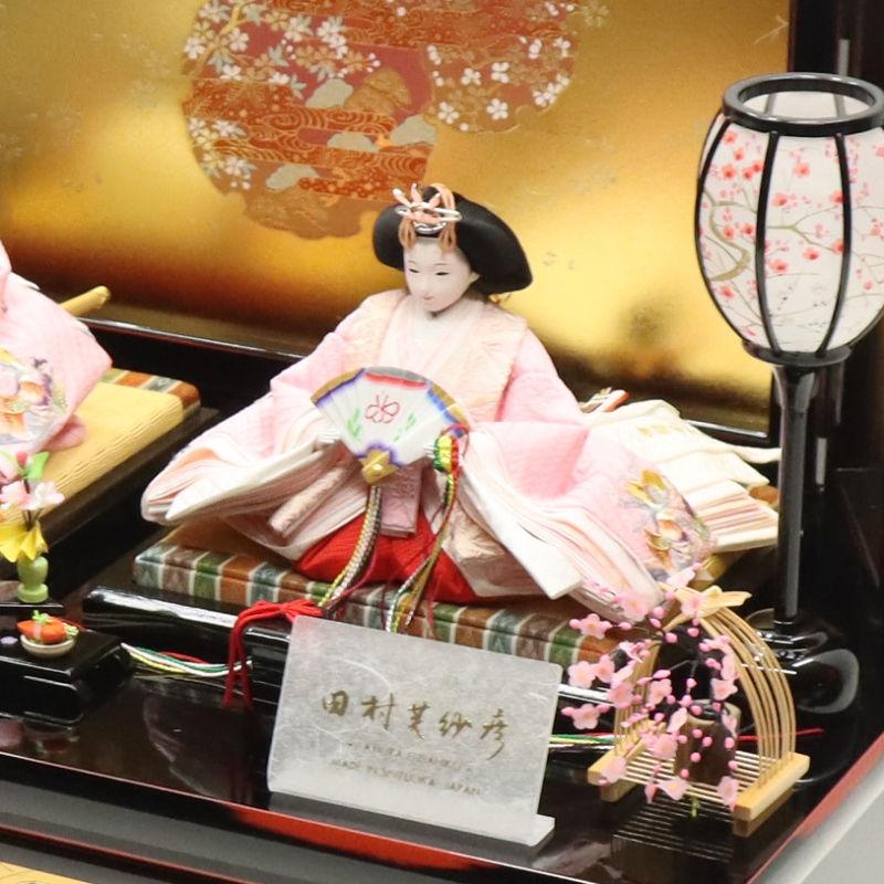 雛人形 収納飾り しぼり柄にあやめと鴛鴦 田村芙紗彦 京十二番 親王 雪輪に桜金彩収納引出し式 2024-yg069 幅60cm 収納飾_6