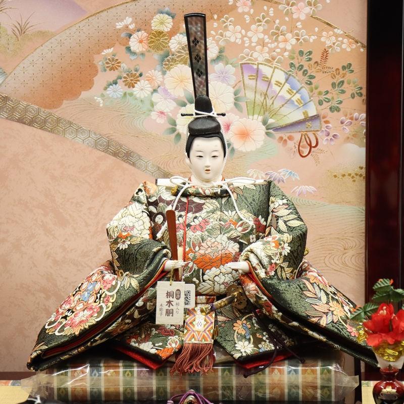 雛人形 段飾り 妙〜たえ 松寿 京七番親王 大三五官女 平安 春慶塗り落とし屏風桜花扇の舞 2024-yg129 幅155cm 三段飾_5
