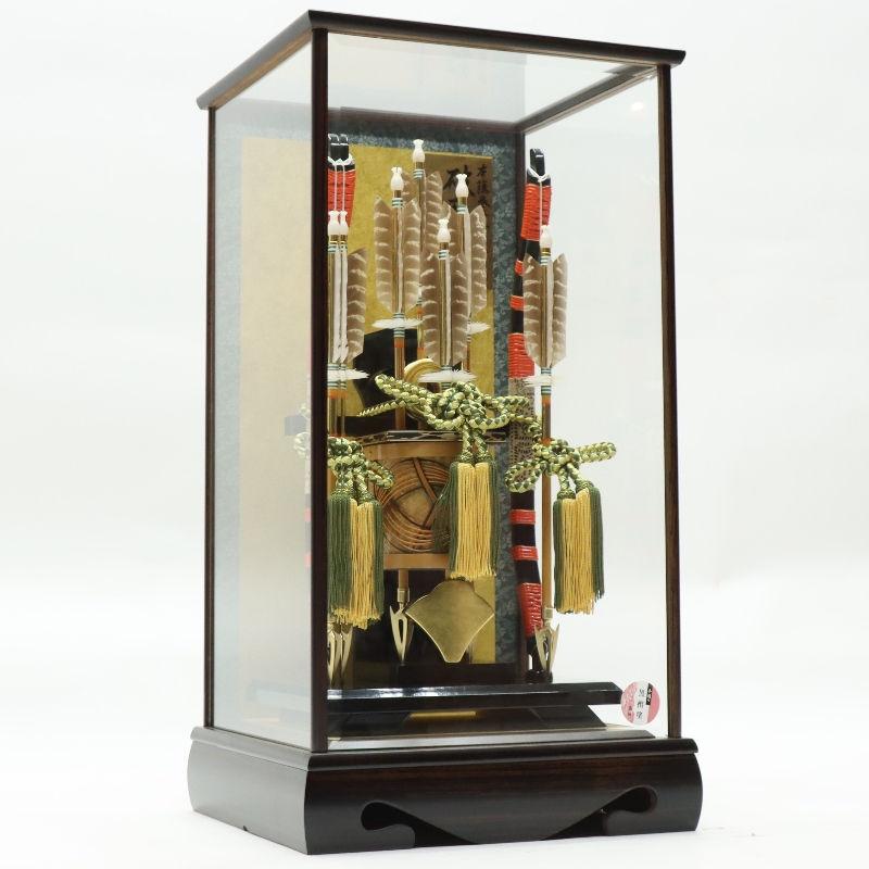 破魔弓 ケース飾り 天神 15号 重藤巻き弓 高さ63cm 黒檀塗りケース 2024-ys051_1