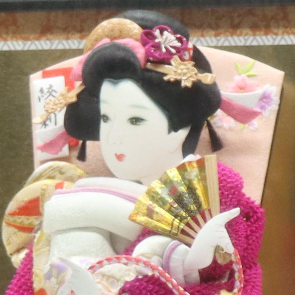 羽子板 ケース飾り 穂乃花 13号 絞り 高さ51cm 黒塗りケース 2024-ys189の画像