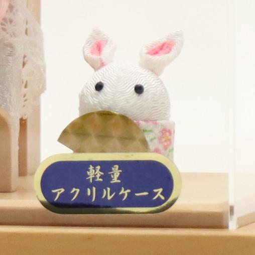 羽子板 ケース飾り 結愛 9号 つまみ細工 ピンク 高さ32cm アクリルケース 2024-ys219の画像