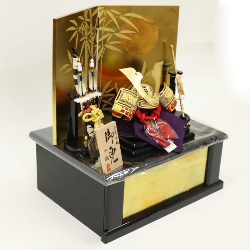 五月人形 久月 鎧平飾り 鎧飾り 早乙女幸隆作 1/4 正絹萌黄肩黄縅大鎧