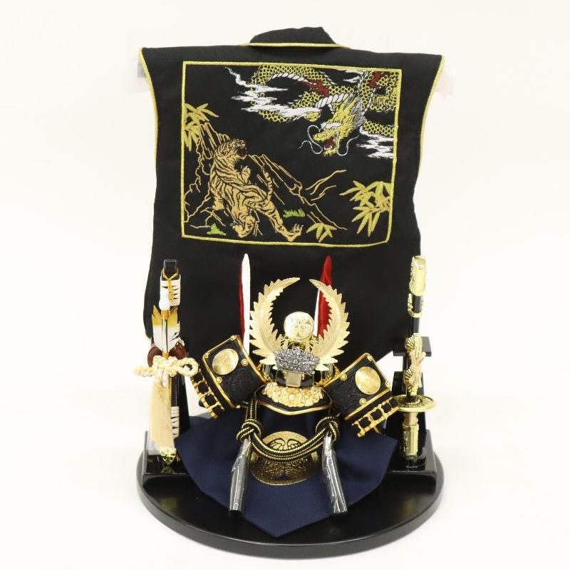 五月人形 武将兜 青・黒・金 五月人形 工房天祥 兜 8号 黒盆飾り 長鍬兜 大鍬兜 徳川家康