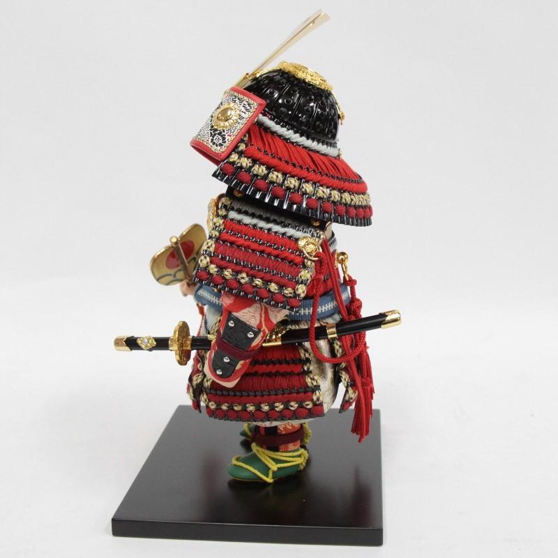 五月人形 子ども大将平飾 幸一光作 若大将 輝 鎧着大将 ベルベット（レッド） 2025-tb149 幅41cm_12