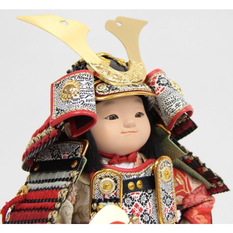 五月人形 子ども大将平飾 幸一光作 若大将 輝 鎧着大将 ベルベット（レッド） 2025-tb149 幅41cm_14