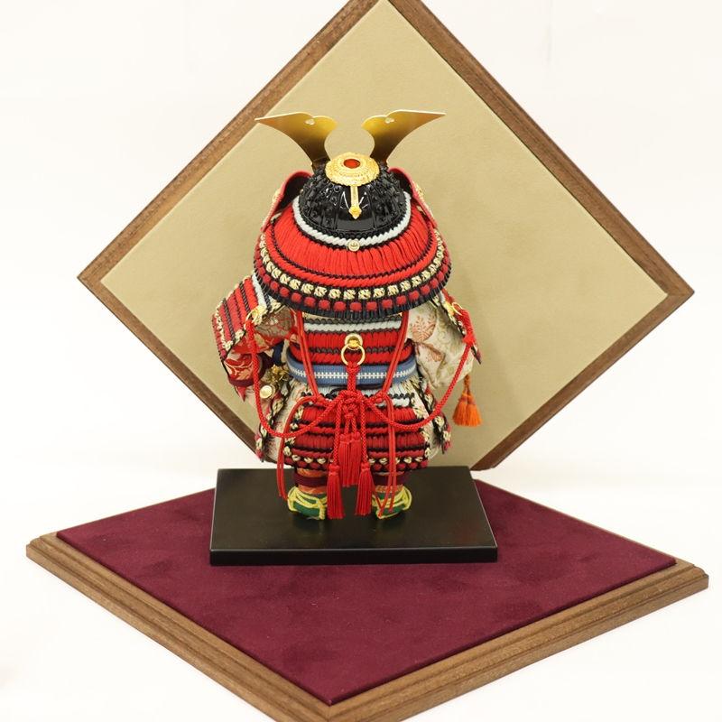 五月人形 子ども大将平飾 幸一光作 若大将 輝 鎧着大将 ベルベット（レッド） 2025-tb149 幅41cm_16