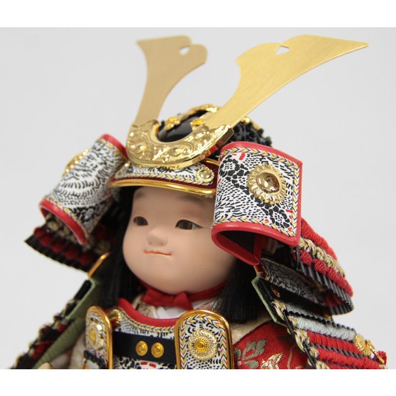 五月人形 子ども大将平飾 幸一光作 若大将 輝 鎧着大将 ベルベット（レッド） 2025-tb149 幅41cm_9