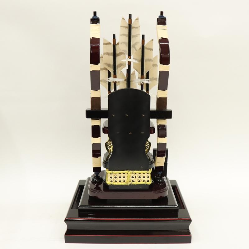 破魔弓 ケース飾り 大雅 18号 高さ56cm  龍彫金バック 研ぎ出し風ケース 2025-ts089の画像