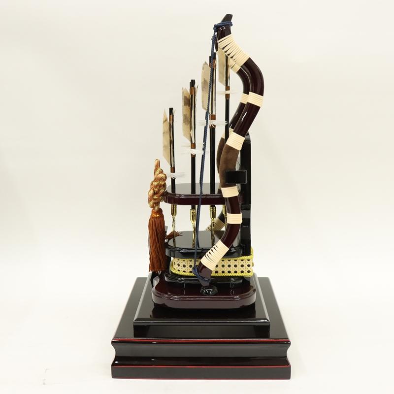 破魔弓 ケース飾り 大雅 18号 高さ56cm  龍彫金バック 研ぎ出し風ケース 2025-ts089の画像
