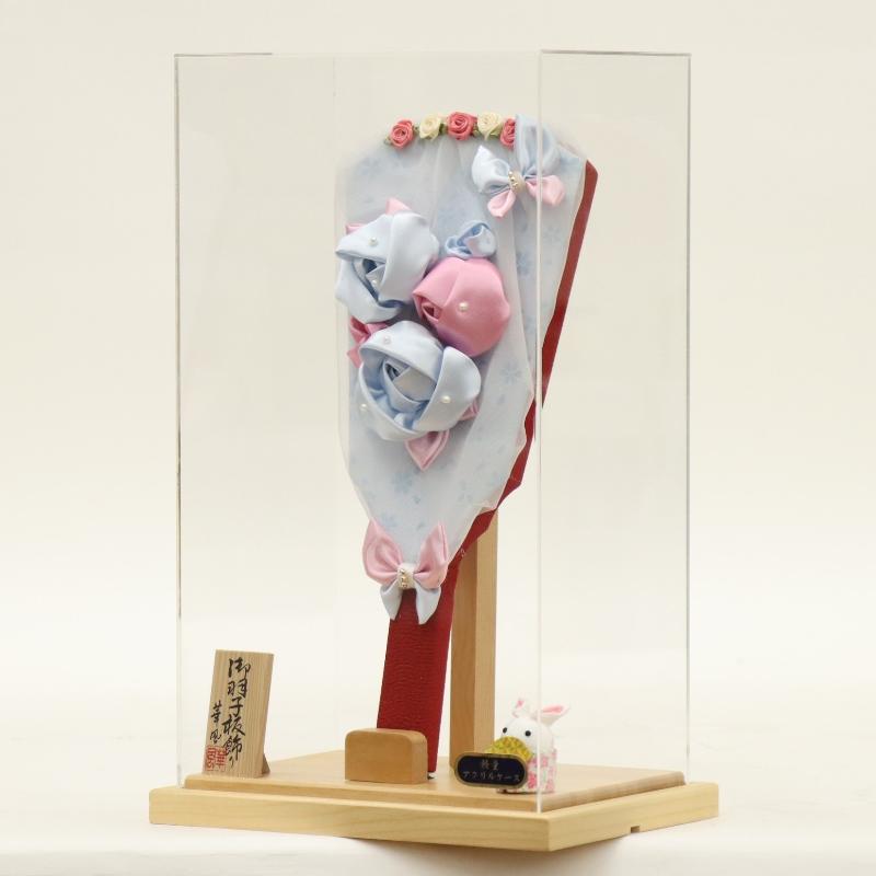 羽子板 ケース飾り まお 10号 高さ38.5cm つまみ細工 アクリル クリアケース 2025-ts140の画像