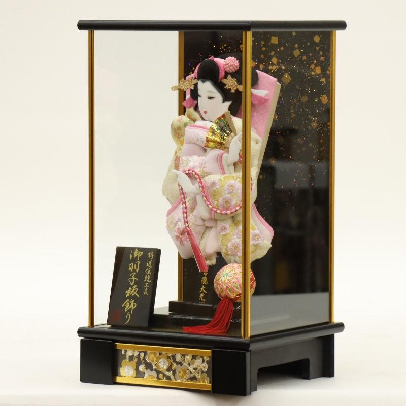 羽子板 ケース飾り 初香 8号 高さ41cm 刺繍 吉徳大光 黒塗り 初香ケース 2025-ts153の画像