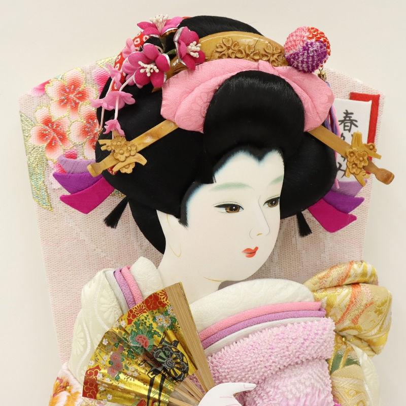 羽子板 ケース飾り るり 18号 高さ73cm 正絹刺繍四季ぼかし 匠一好 銘木 鉄刀木ケース 2025-ts155_4