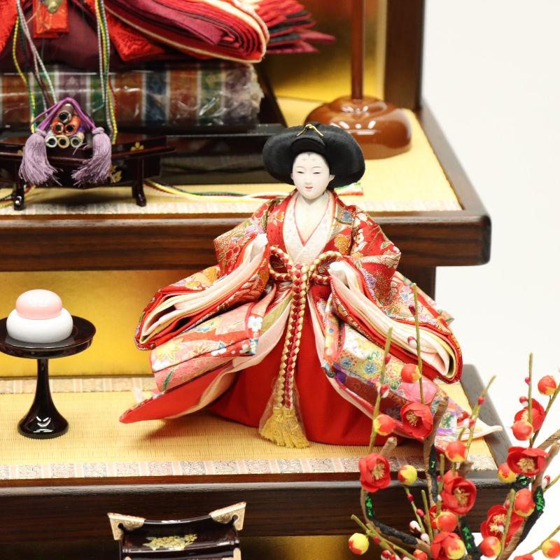 雛人形 段飾り 花咲く本のせかい 田村芙紗彦 京十番親王 芥子官女 桜金彩刺しゅう 京箔道長桜屏風 2025-yg006 幅80cm 三段飾_7