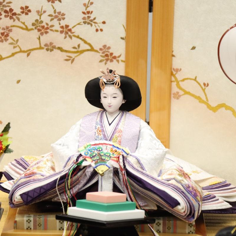 雛人形 段飾り 金雪輪に桜 田村芙紗彦 京十番親王 芥子官女 雪輪桜刺繍