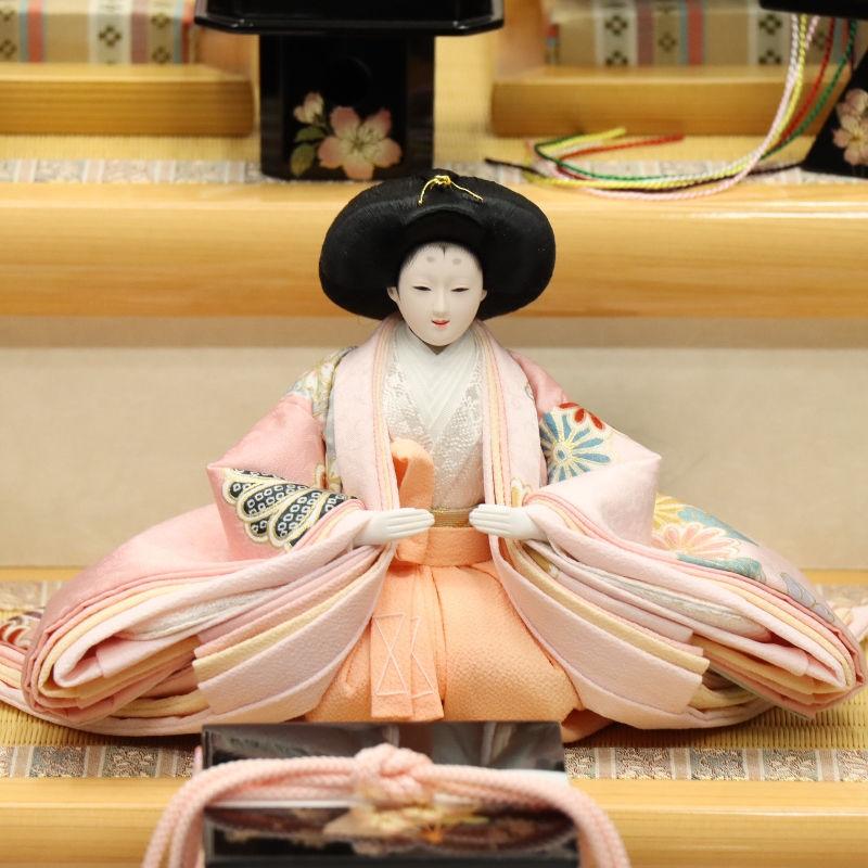 雛人形 段飾り 金雪輪に桜 田村芙紗彦 京十番親王 芥子官女 雪輪桜刺繍