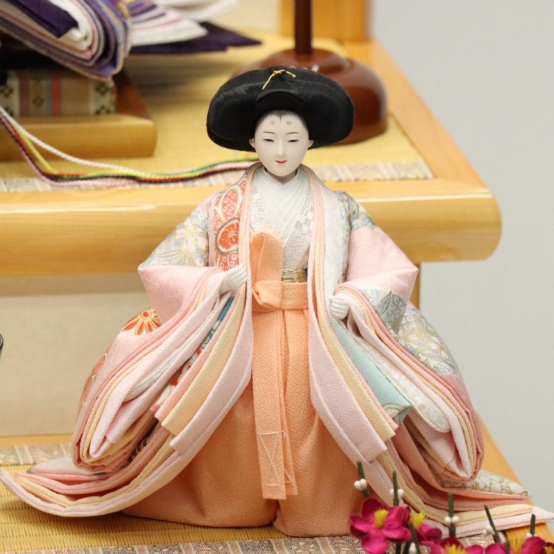 雛人形 段飾り 金雪輪に桜 田村芙紗彦 京十番親王 芥子官女 雪輪桜刺繍