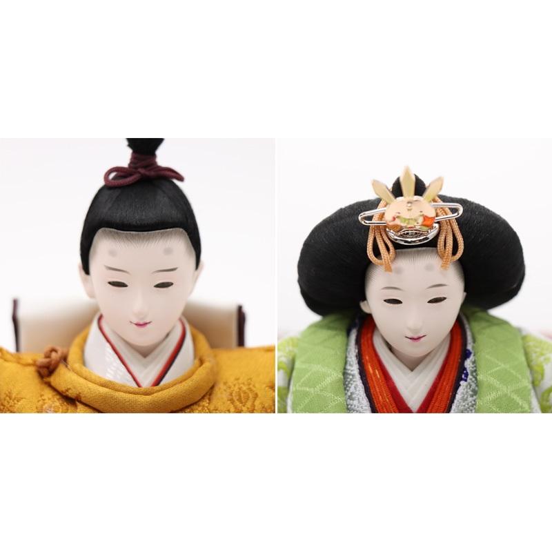 雛人形 親王収納飾 琴音 芥子 2人 幅60cm 黄櫨染（こうろぜん） 金彩桜 黒塗_6