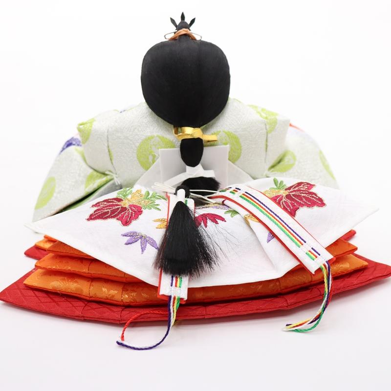 雛人形 親王収納飾 琴音 芥子 2人 幅60cm 黄櫨染（こうろぜん） 金彩桜 黒塗_11