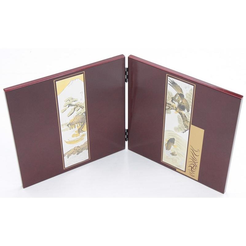 アウトレット品 五月人形屏風単品 9号五月屏風 仁 白檀塗彫金山と水鯉 21ya1619 D-49sbの画像