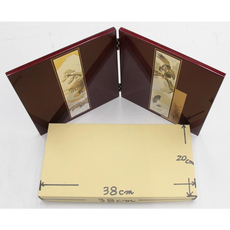 アウトレット品 五月人形屏風単品 9号五月屏風 仁 白檀塗彫金山と水鯉 21ya1619 D-49sbの画像