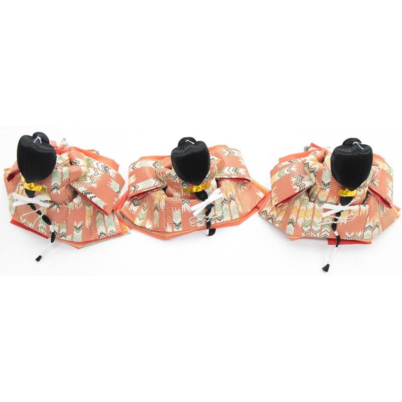 アウトレット品 雛人形三人官女単体 人形のみ 小三五官女 飾り幅90〜105cm 矢模様/朱赤 6C-31 22a-ya-1657の画像