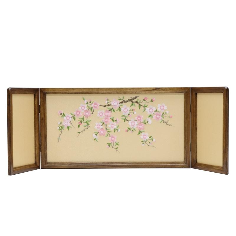 アウトレット品 雛人形三月屏風 屏風のみ 13号 刺繍桜 倫光 古代 22a-ya-2129
