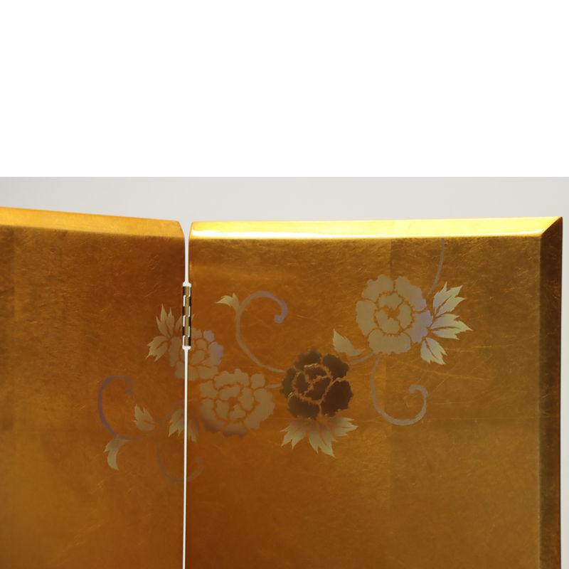 逃げ道品 台屏風仕かける 36糎 名取り草唐草屏風 /平飾りつけ台 24a-ya-0183