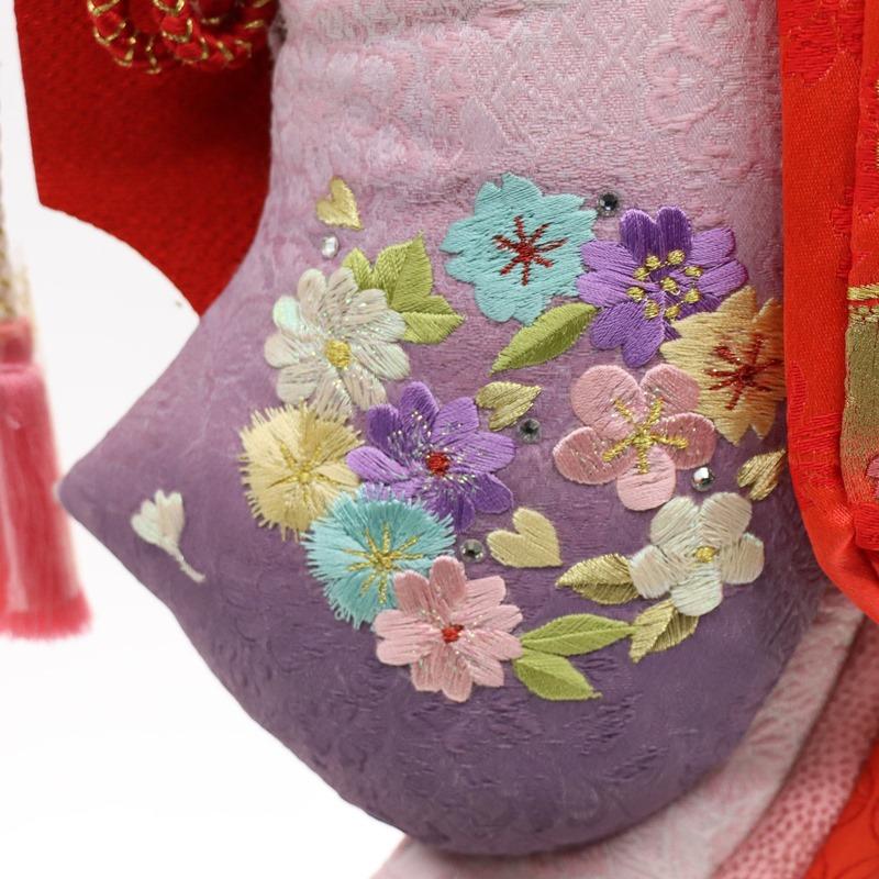 アウトレット品 正月飾り 羽子板セット 押絵全身羽子板スタンド飾り 23号 桃色 華麗 スタンド付き 26a-ya-0784_6