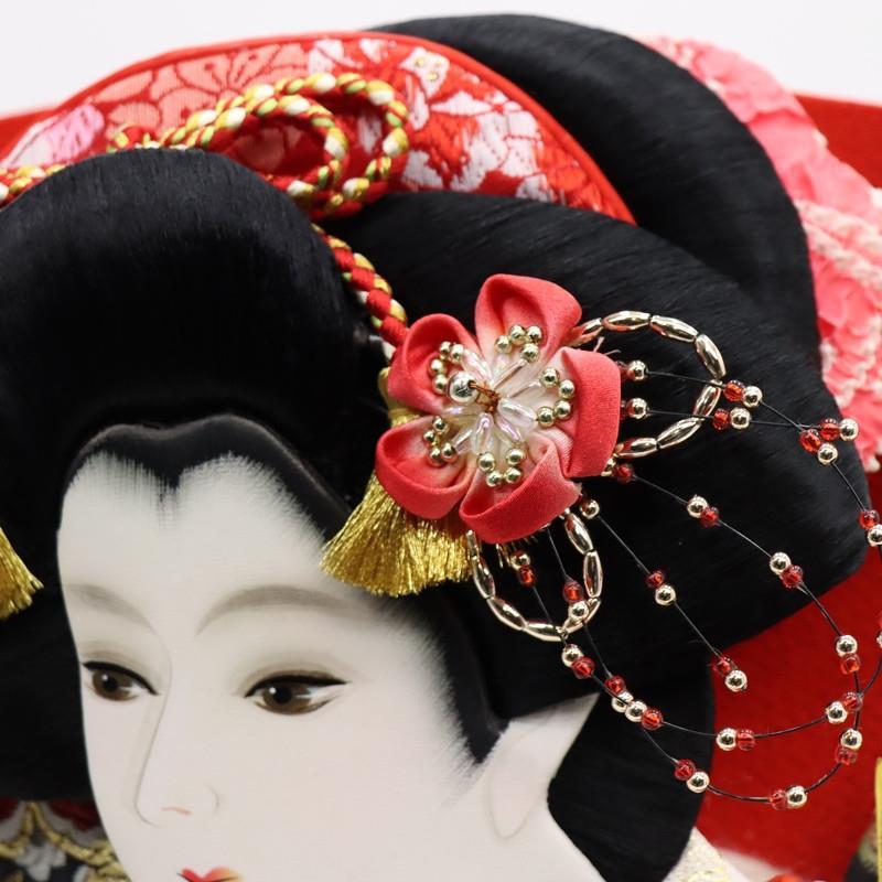 アウトレット品 正月飾り 羽子板セット 押絵全身羽子板スタンド飾り 23号 桃色 華麗 スタンド付き 26a-ya-0784_9