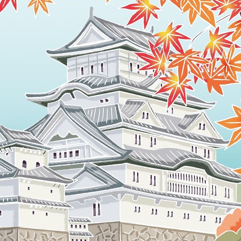 色紙絵 おみやげ色紙 洋美 姫路城に紅葉 姫路 K 100 代引き不可 Kk M1 63 K 100 社人形会館 通販 Yahoo ショッピング