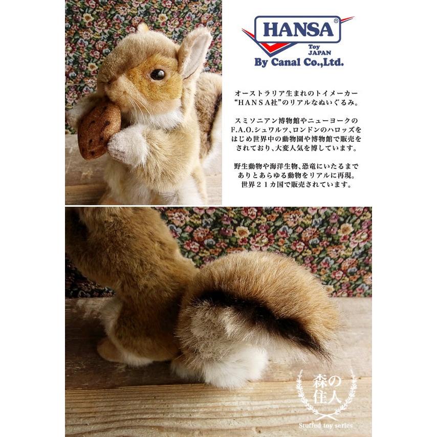 HANSA うさぎ　リス　シカ　ぬいぐるみ HANSA 【HANSA アカリス25 ぬいぐるみ】栗鼠 りす リス ハンサ リアル