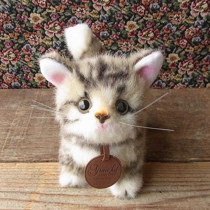 三英貿易 復刻 こねこのミーヤ グレー 立ち ぬいぐるみ】猫 ねこ ネコ