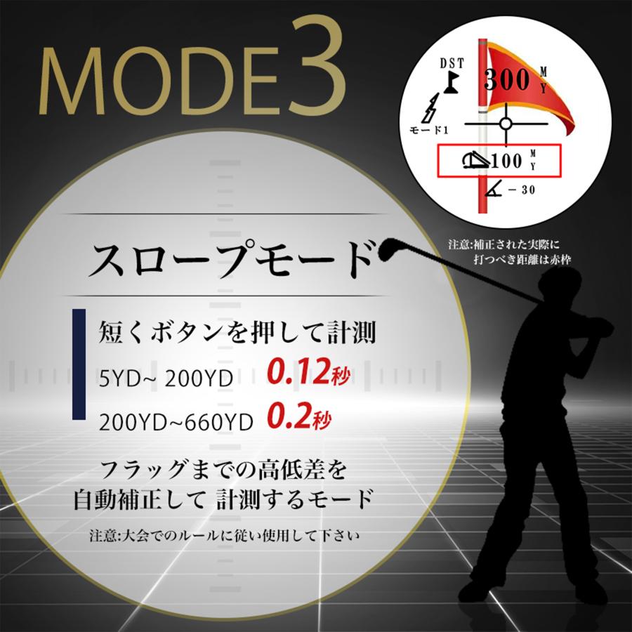 ゴルフ距離測定器 距離計 距離計測器 レーザー距離計 0.1秒測定 手振れ 
