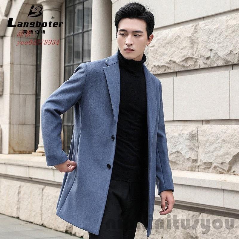 希少 大人気 アウターチェスターコート秋冬新作着痩せ韓国風ウールコートビジネスパーティー暖かい柔らかいロング丈ファション通気性カジュアルおしゃれ メンズブルーブラック 想像を超えての Paulinadumanaite Com