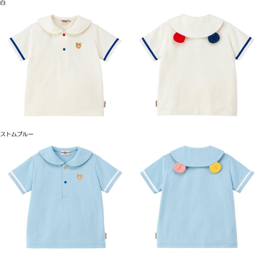 【美品】ミキハウス　半袖Tシャツ　襟付き　110 白　茶 MIKI HOUSE（ミキハウス） mikihouse【ミキハウス】半袖Tシャツ キッズ